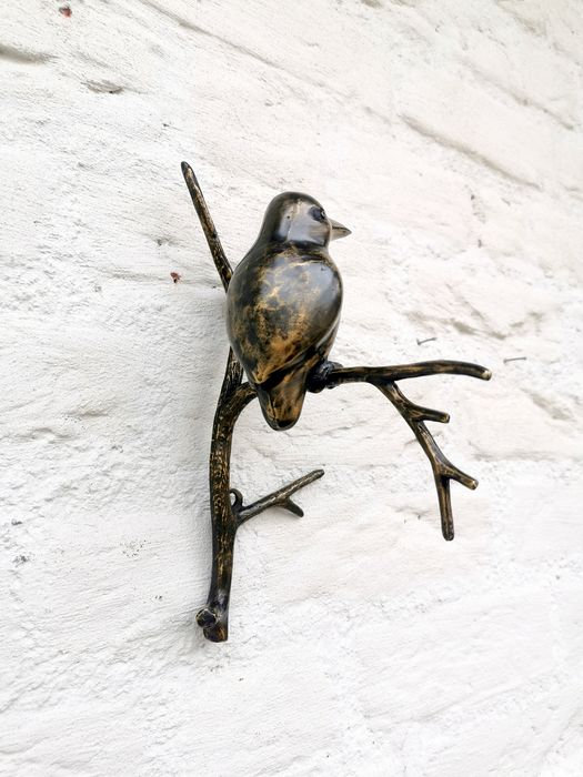 Bronze wall decor Bird on a branch Wall sculptures