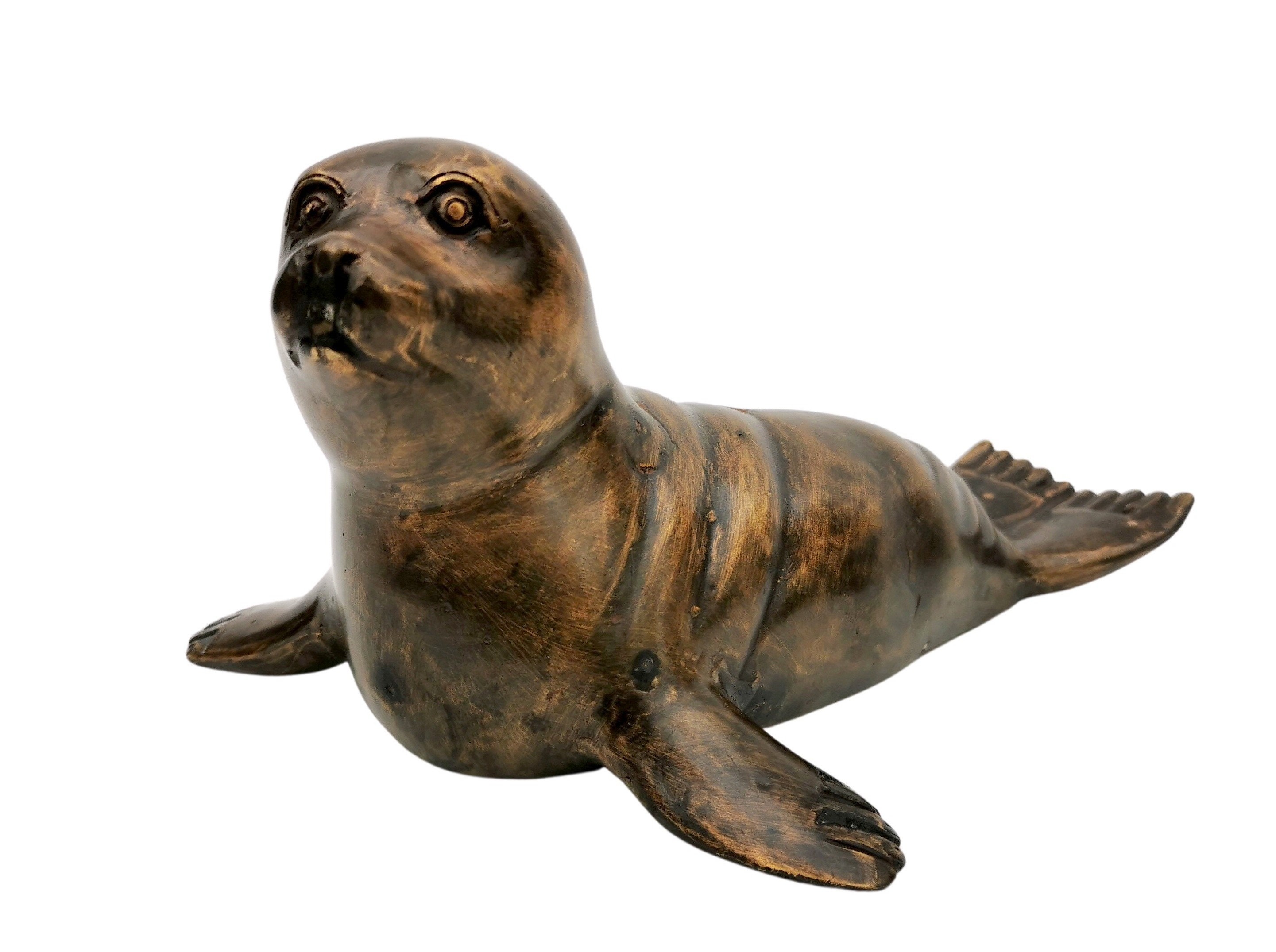 Cute bronze seal seal Coastal decor