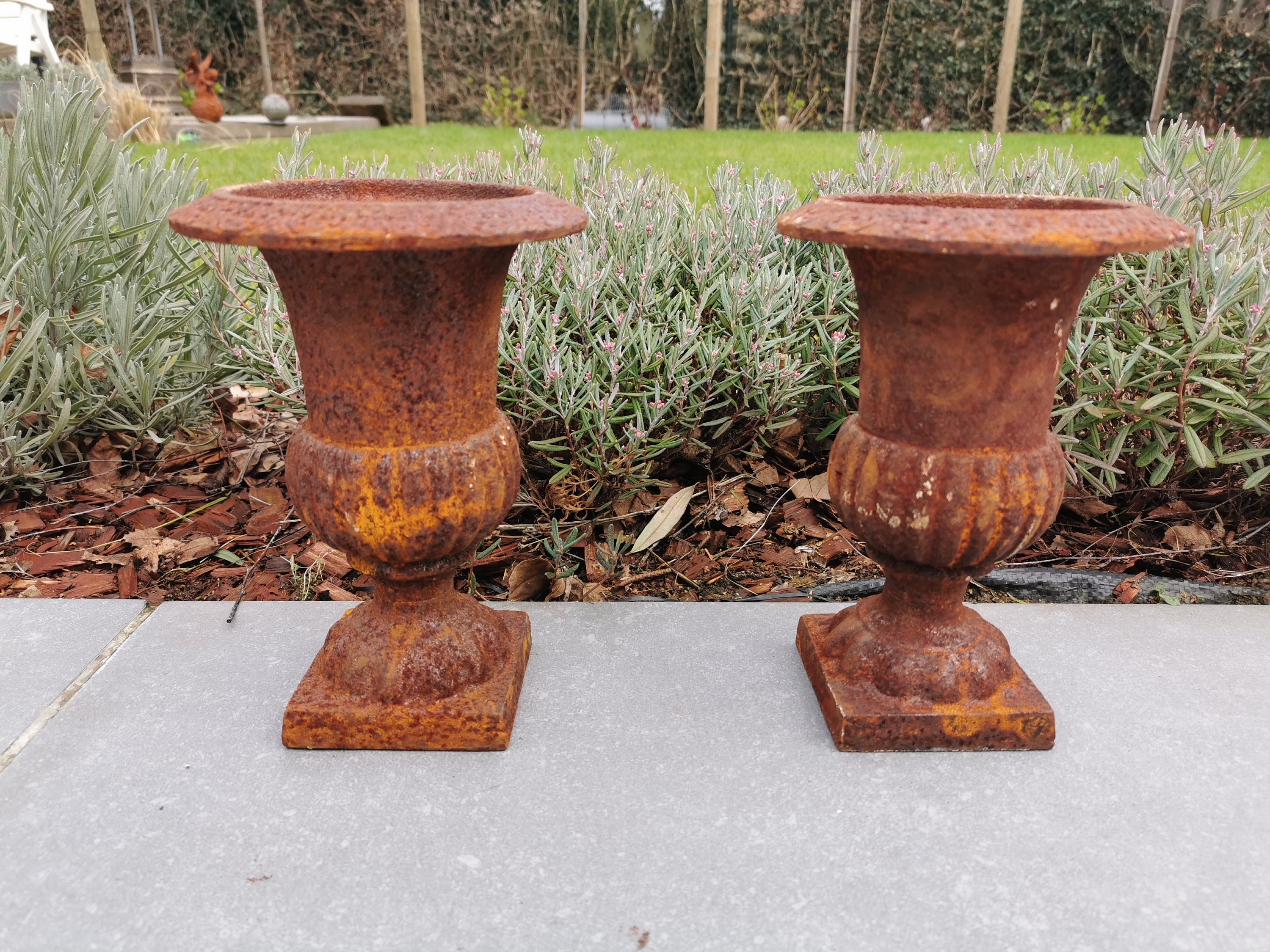 Lovely cast iron planters Antique style Cottage garden decor