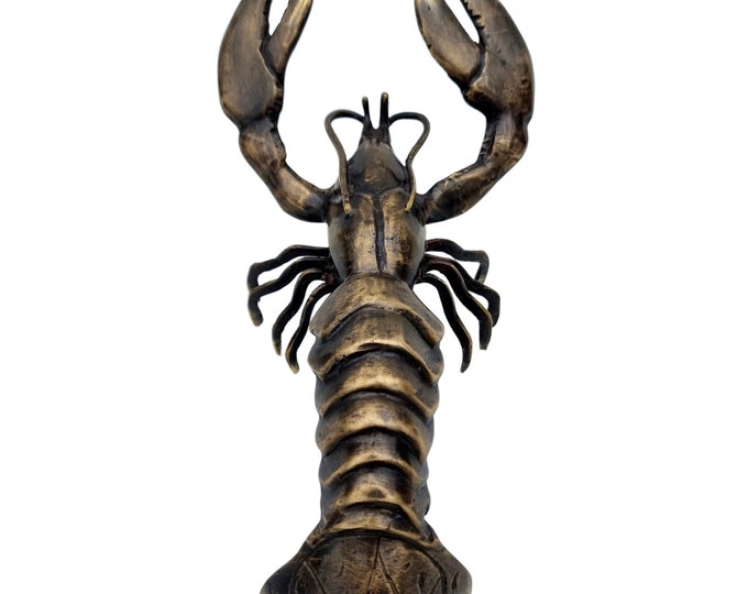 Decorative bronze lobster - Nautical decor - Lobster statue
