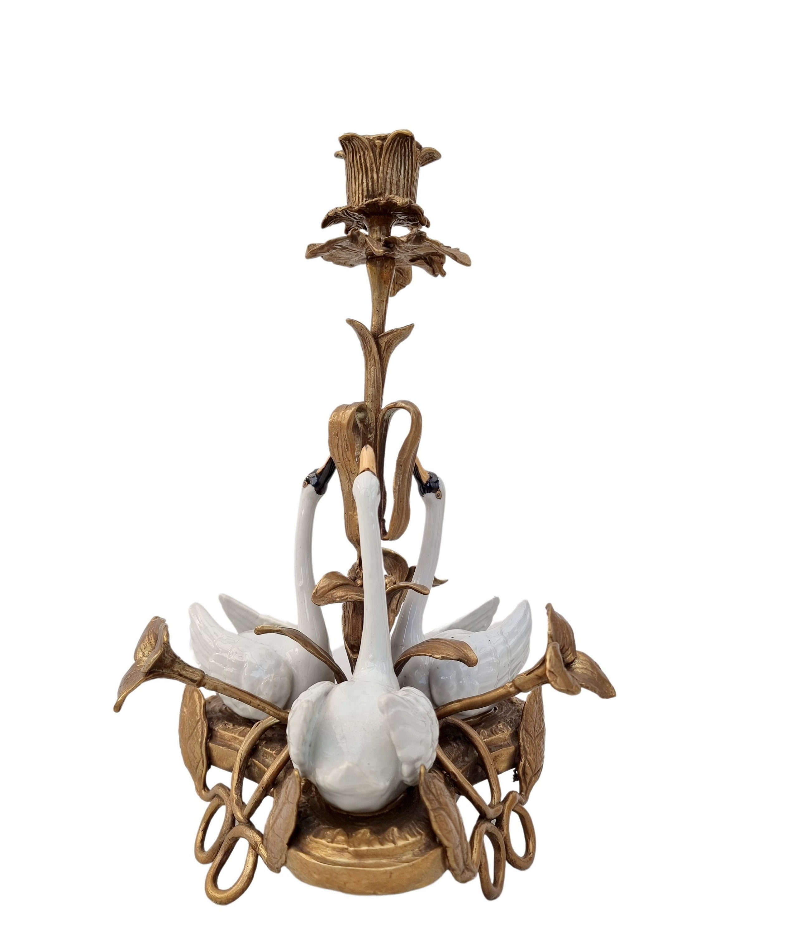 Centerpiece candlestick Table candlestick Bronze candle holder with