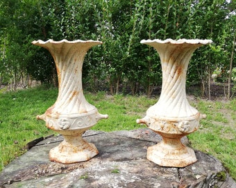 Cast iron French garden vases