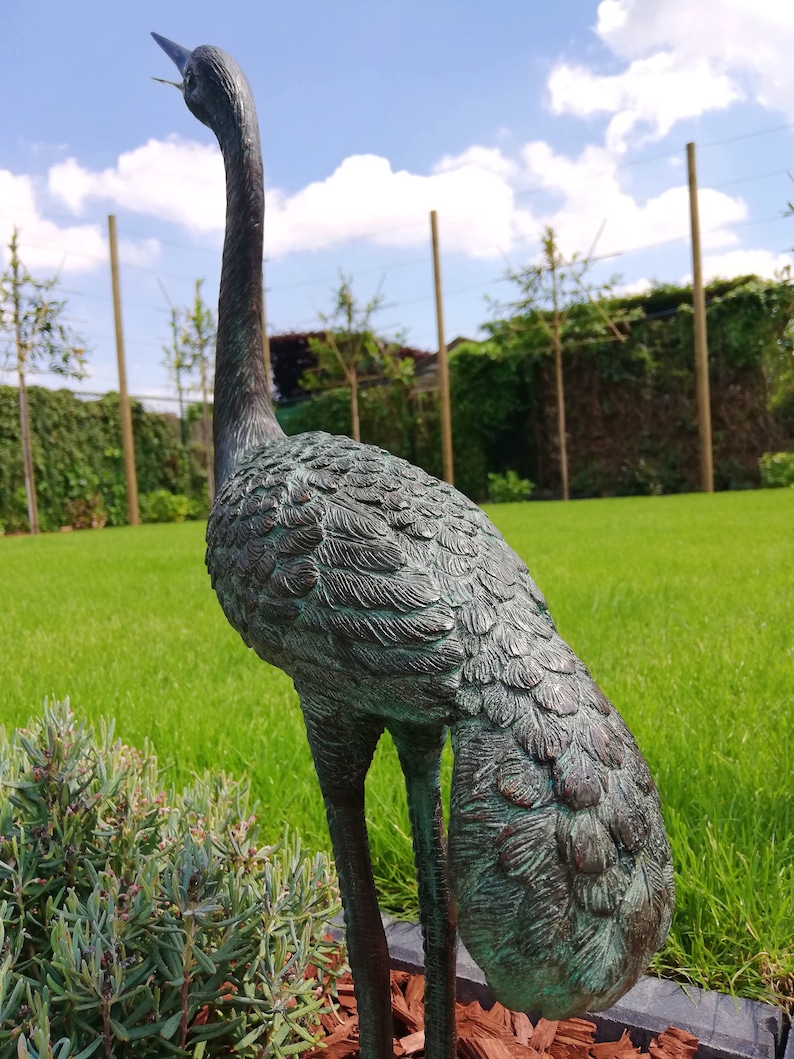 Statue en bronze dun héron/oiseau de grue image 10