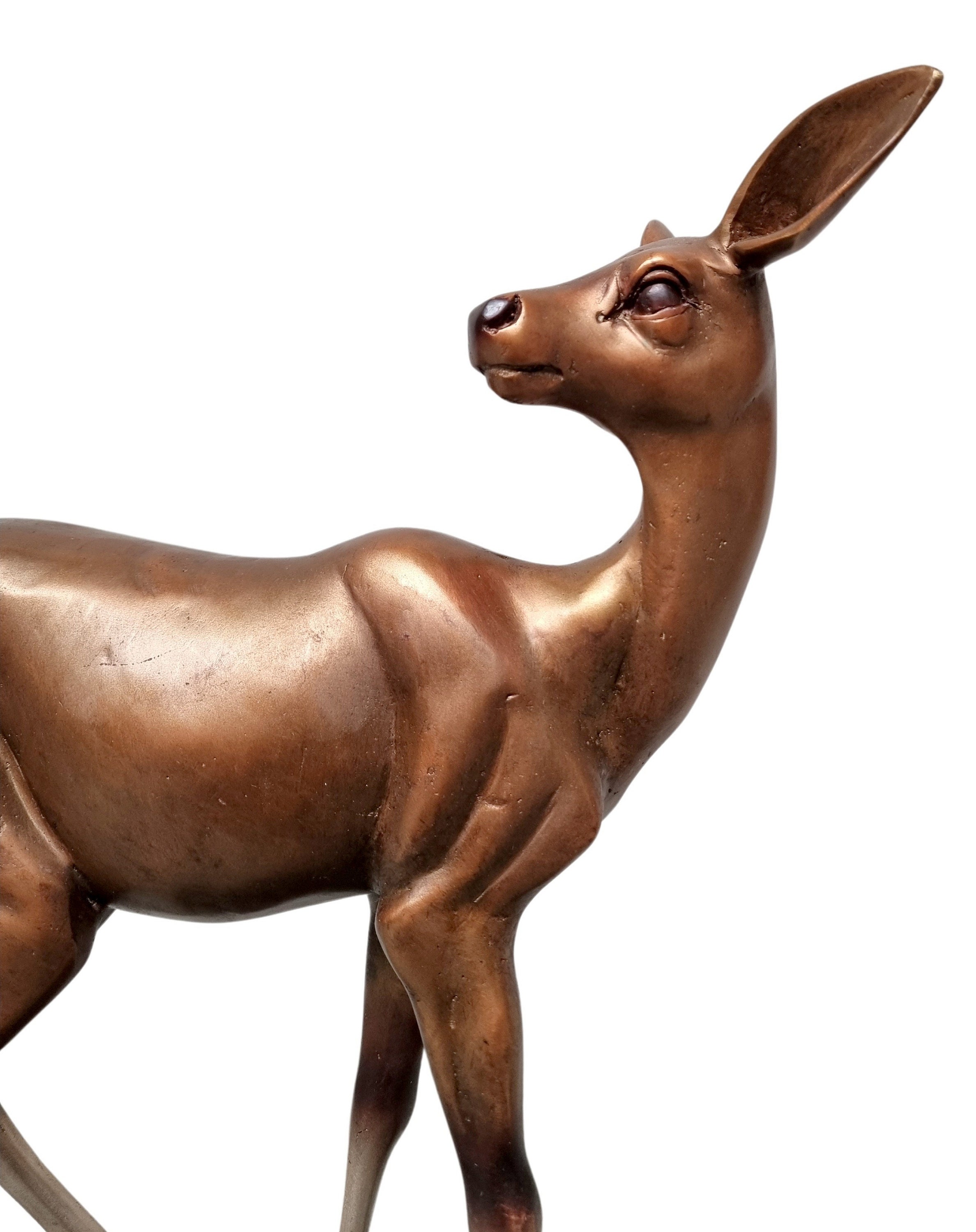 Bronze sculpture of a baby deer Bambi deer in bronze Bronze Roe deer