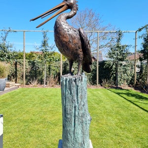 Life-size Pelican Bronze fountain Bronze garden sculptures Lawn art image 10