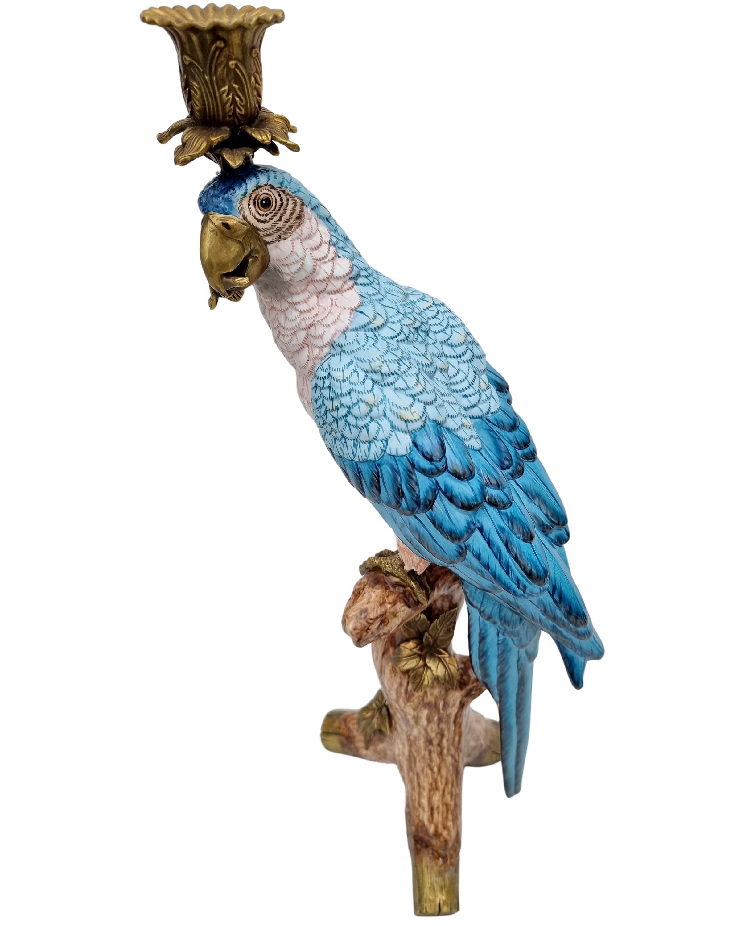 Eclectic candle holders Parrot candle holders Blue parrots with