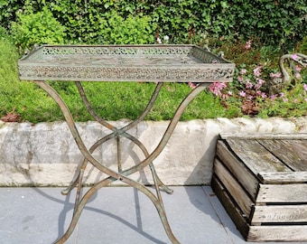 Flower table - Garden table - Iron flower table - Romantic garden design