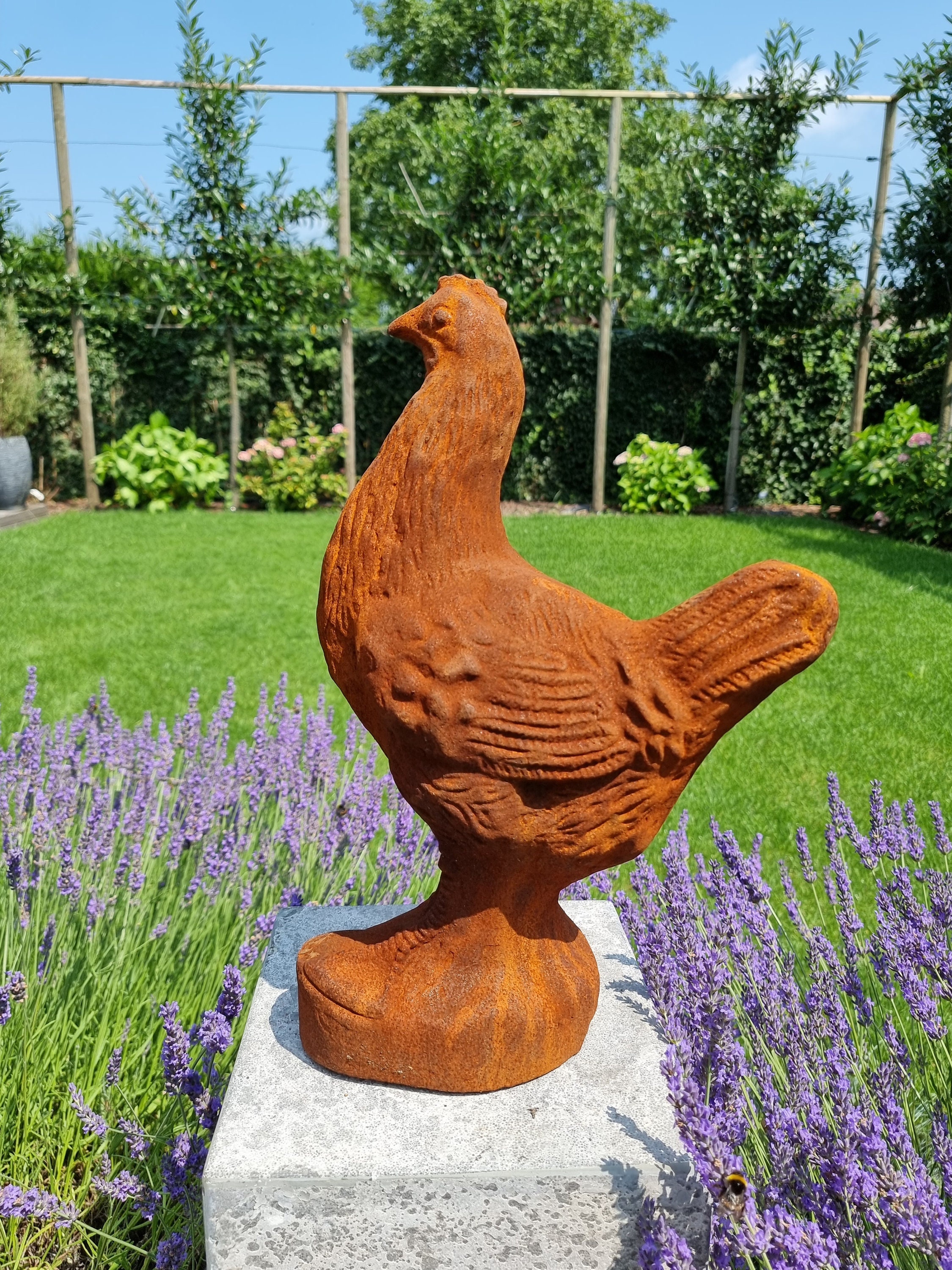 Large Cast iron Chicken Garden statue Cast iron garden sculptures
