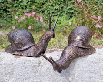 Escargots en bronze - Ornements de jardin - Décoration de jardin et terrasse - Jardin cosy - Animaux en bronze