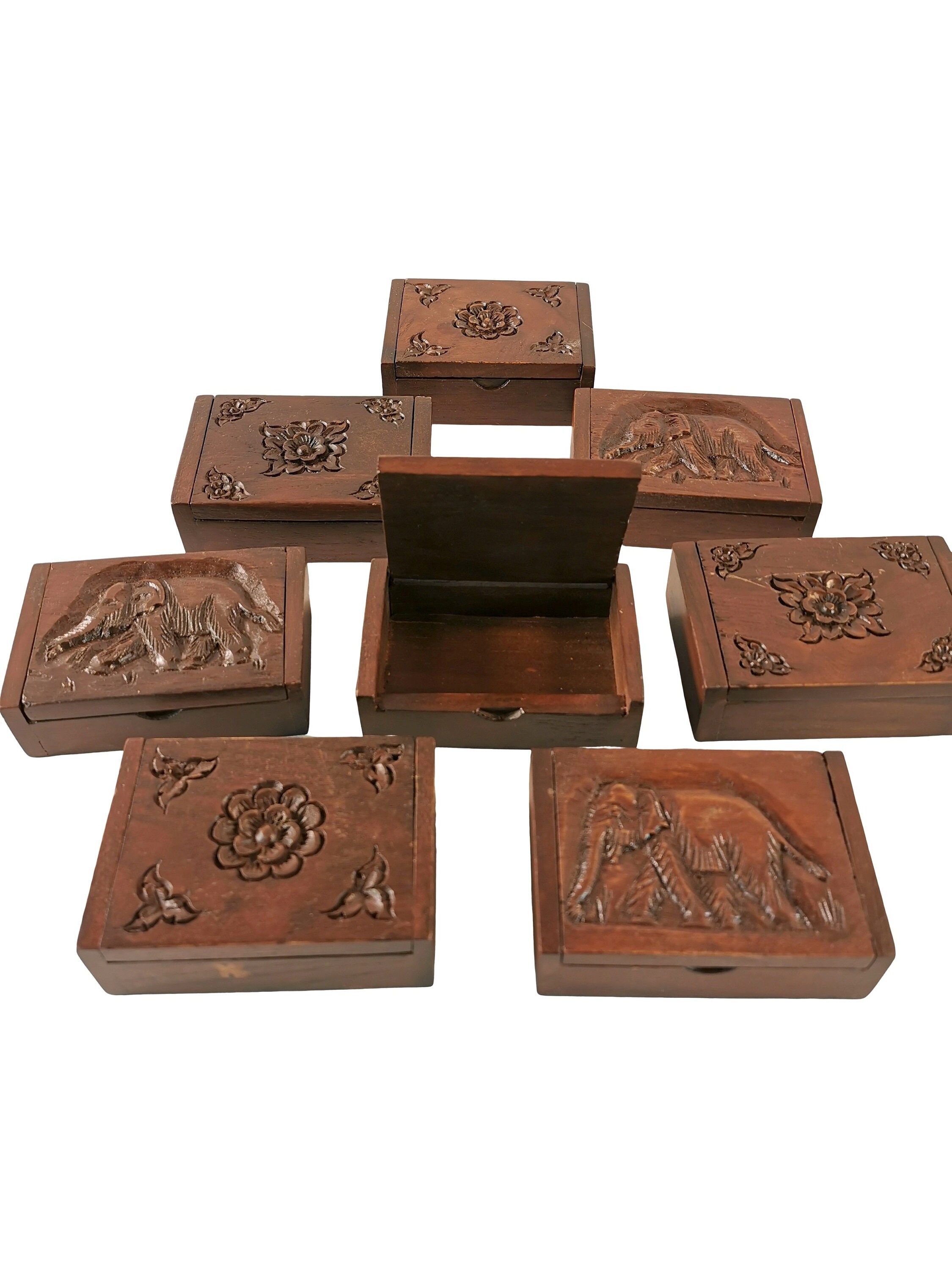 A Set of 8 Vintage Trinket Boxes Jewelry Boxes Etsy UK