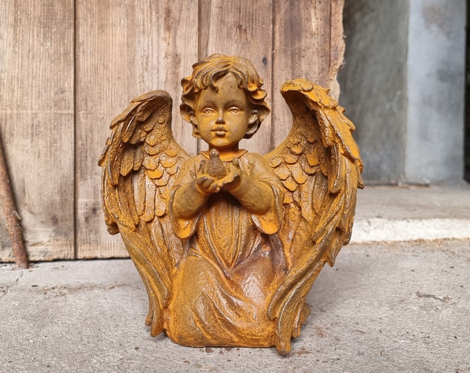 Sculpture of a kneeling Angel  -  Praying angel - Winter home decor  - Christmas inspirations