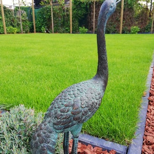 Statue en bronze dun héron/oiseau de grue image 4