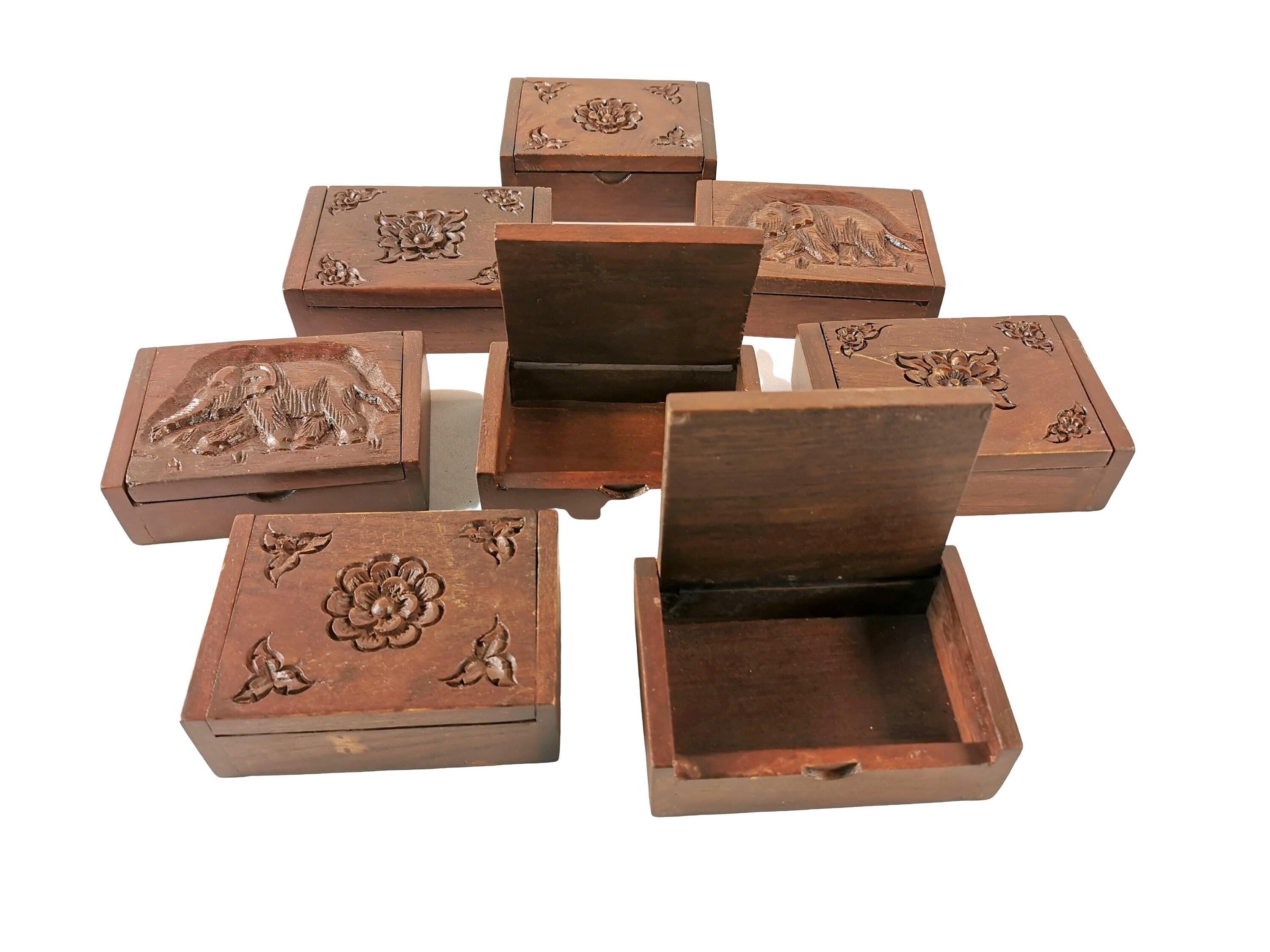 A Set of 8 Vintage Trinket Boxes Jewelry Boxes Etsy UK