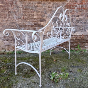 Wrought iron garden bench Patio bench Decorative garden bench image 10