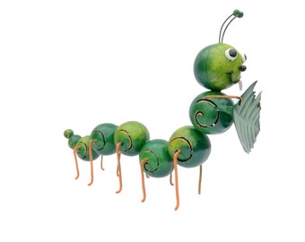 Metal sculpture of  a cute caterpillar - Garden decor or in house