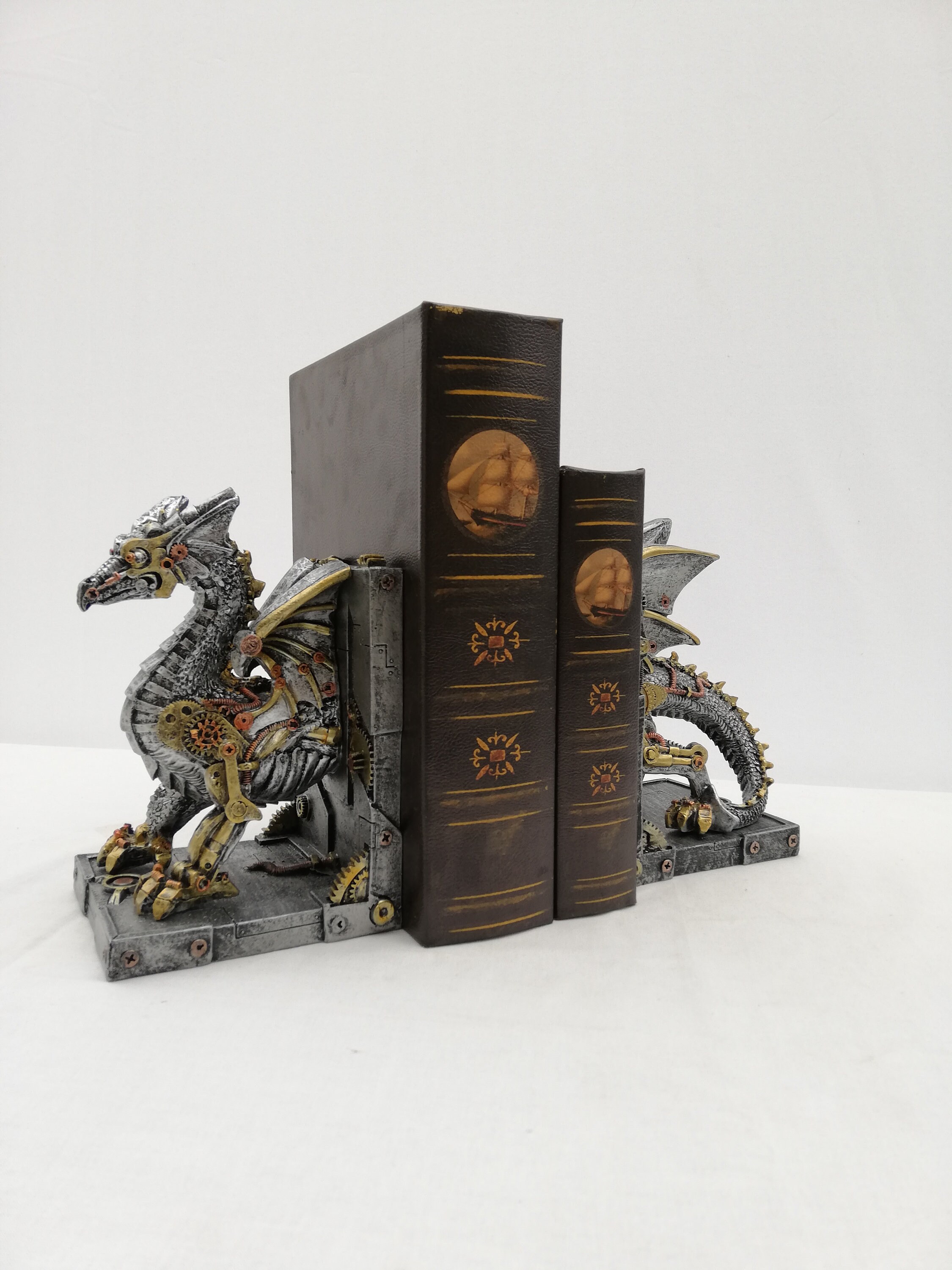 Dragon bookends steampunk & Fantasy