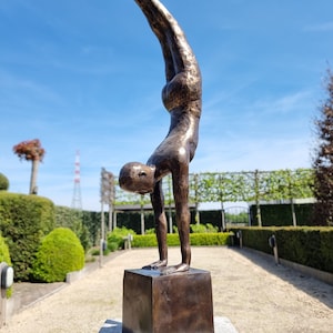 Beautiful bronze acrobat Bronze athlete gymnast Modern bronze works of art image 1