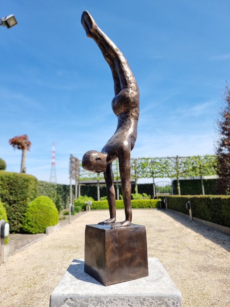 Beautiful bronze acrobat Bronze athlete gymnast Modern bronze works of art image 1