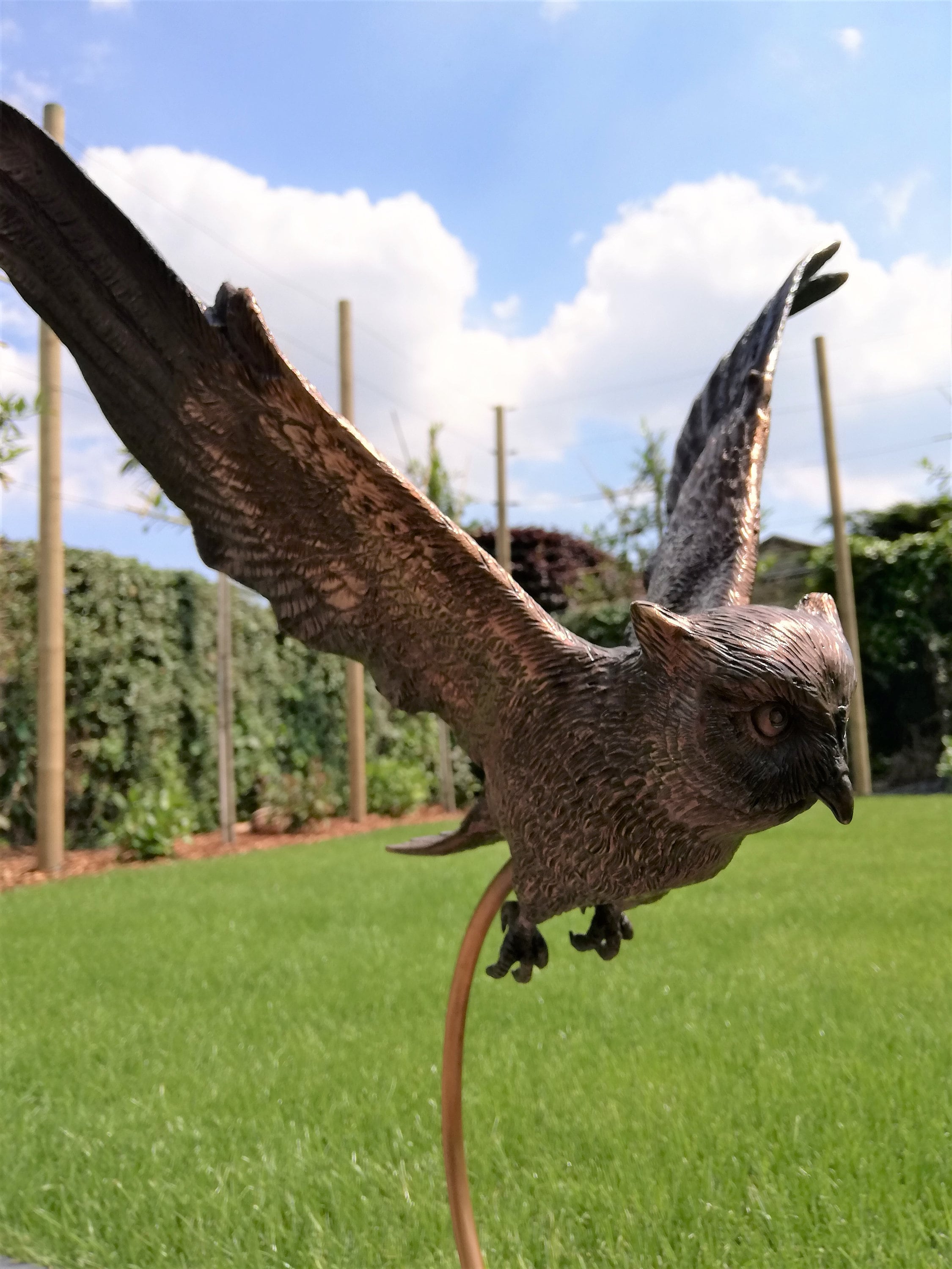 Large Flying Owl Made Out of Bronze Garden Sculpture Etsy Australia