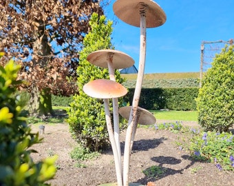 Beautiful large metal mushrooms - garden decoration - iron garden and terrace decoration