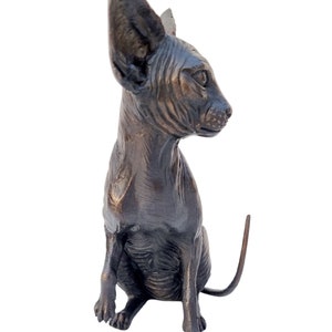 Bronze Sphynx Cat Lifelike Detailed Bronze Cats image 7