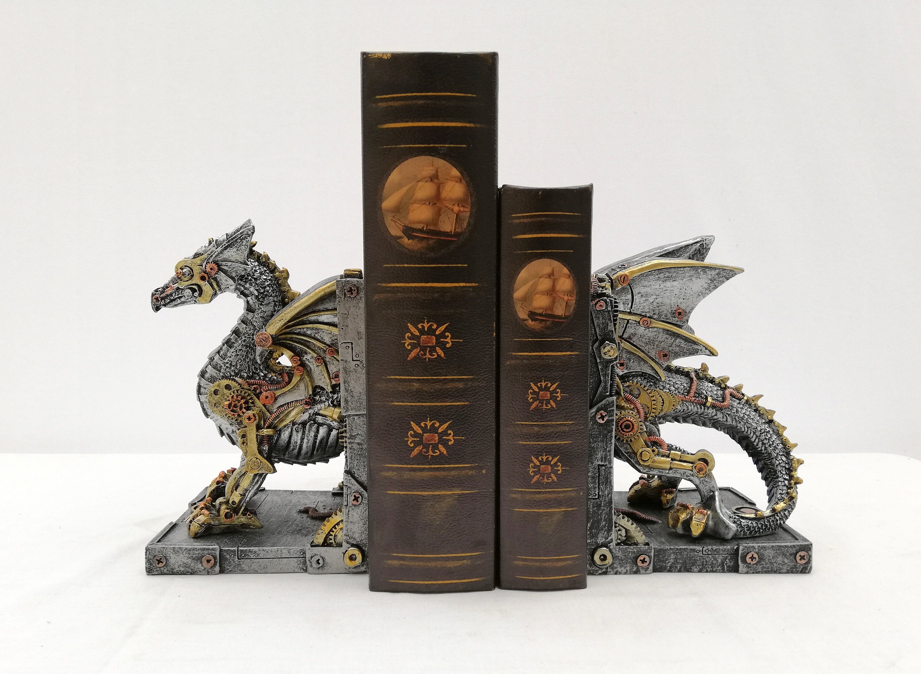 Dragon bookends steampunk & Fantasy