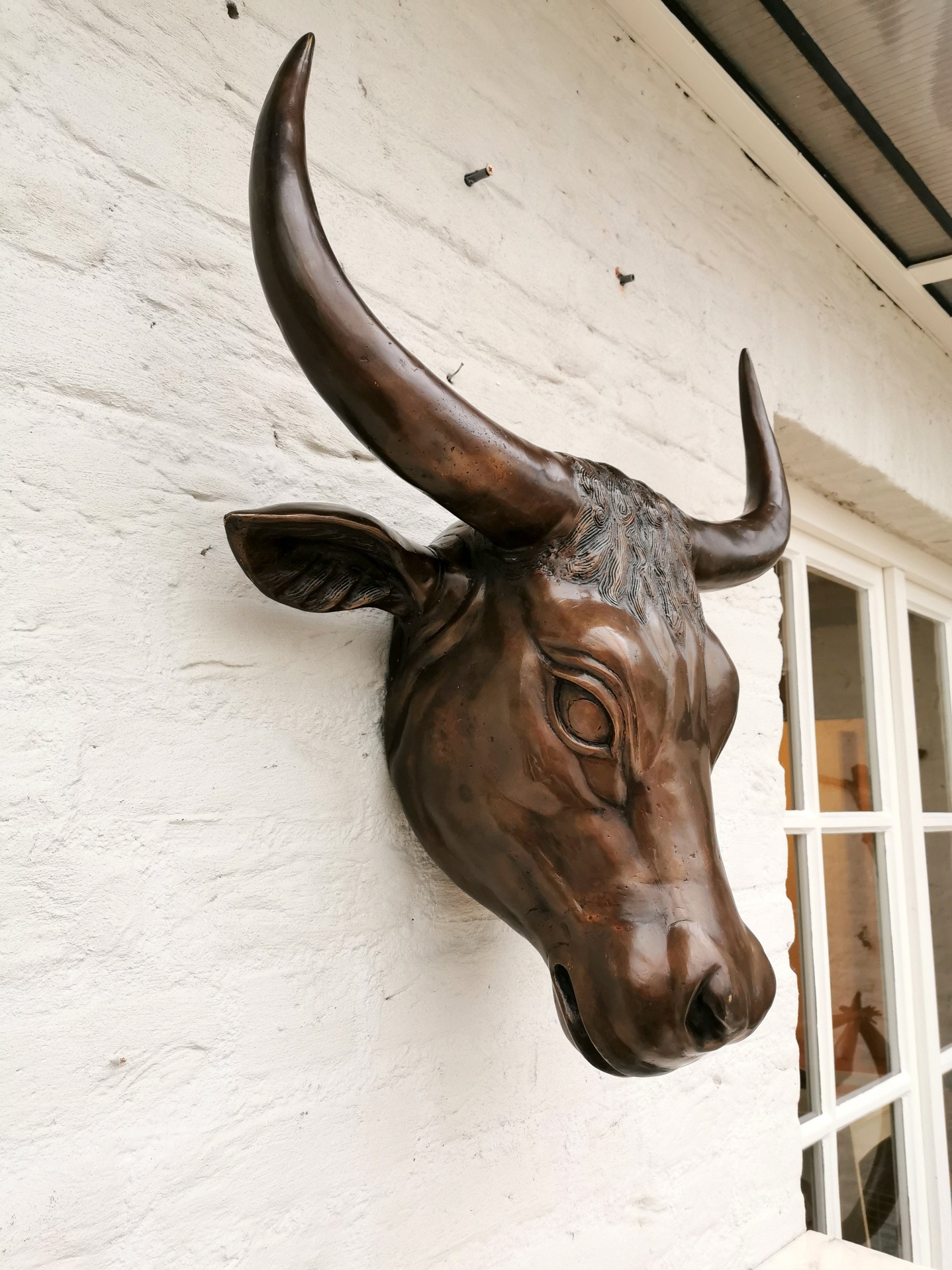 XL Bull Head Wall Sculpture Bronze Animal Head Etsy UK