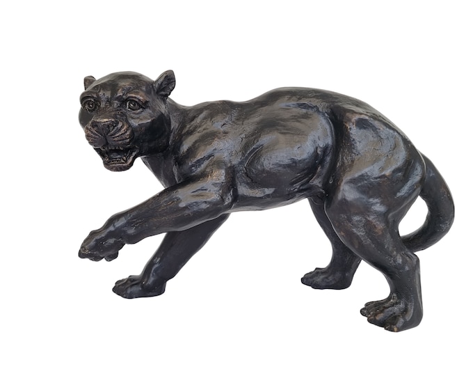 Bronze Panther Big bronze cat - Wild cat - Bronze animal vintage - Mansion decoration - Antique