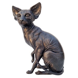 Bronze Sphynx Cat Lifelike Detailed Bronze Cats image 1