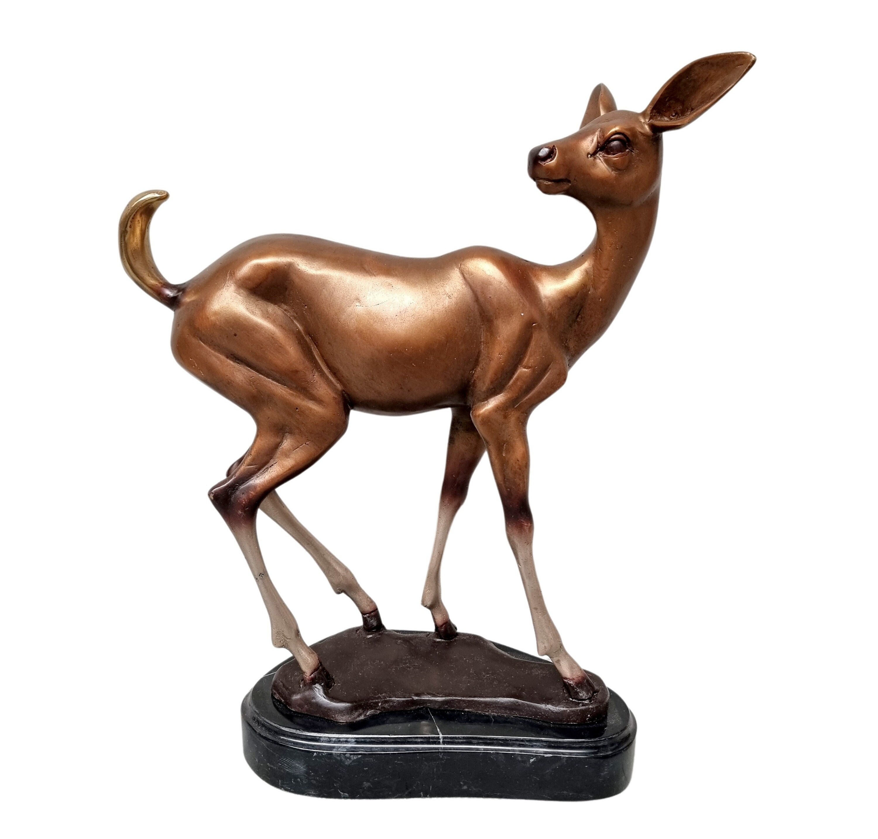 Bronze sculpture of a baby deer Bambi deer in bronze Bronze Roe deer