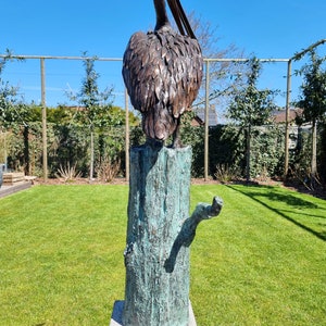Life-size Pelican Bronze fountain Bronze garden sculptures Lawn art image 8