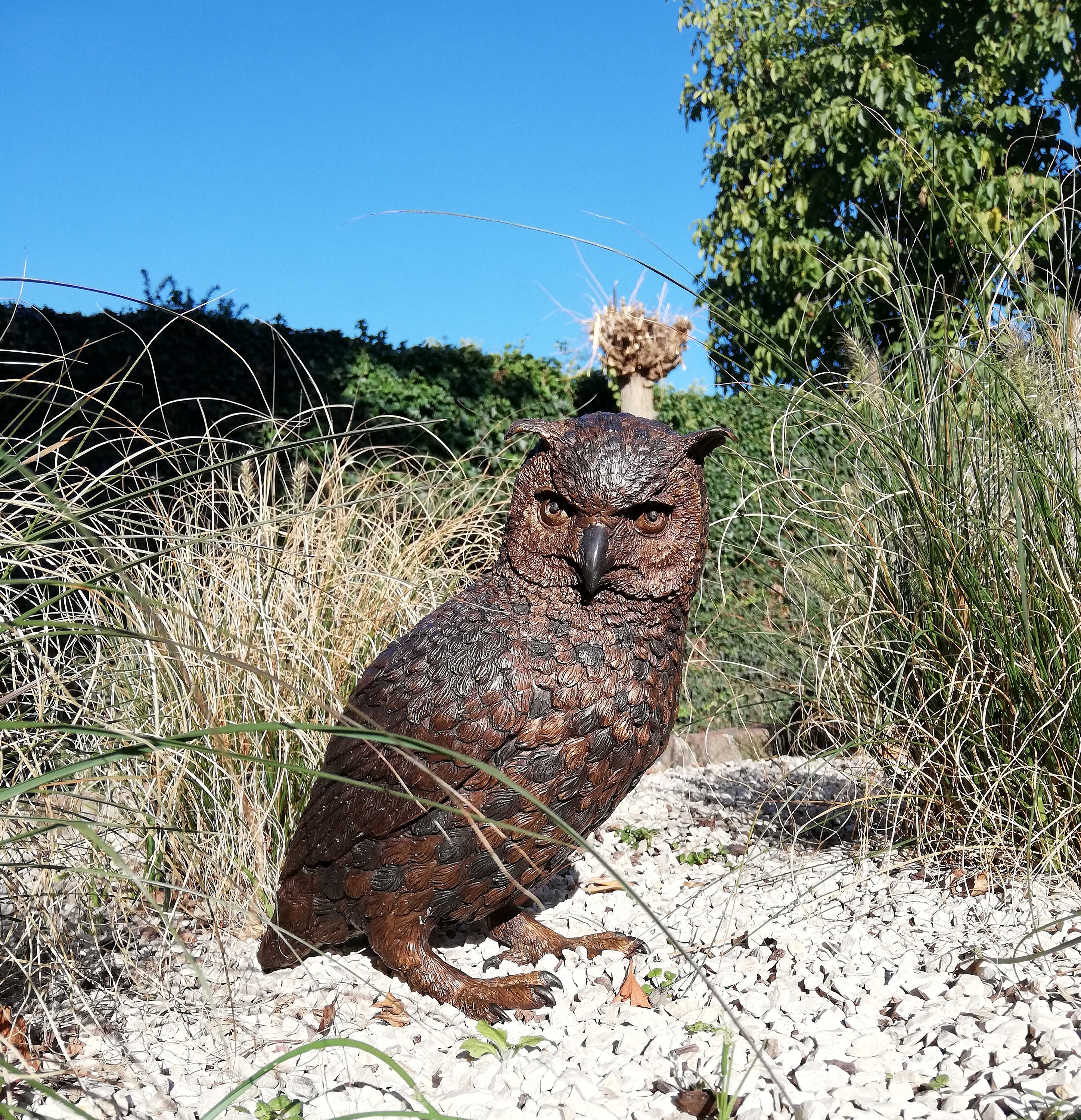 Lifelike bronze owl statue Bronze garden statues Classical owl