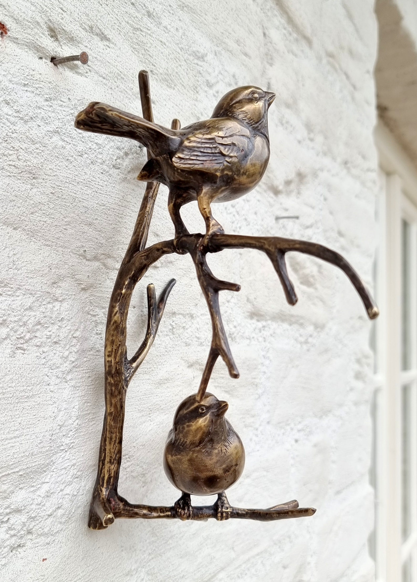 Bronze Wall Decor Birds on a Twig Wall Sculptures Etsy