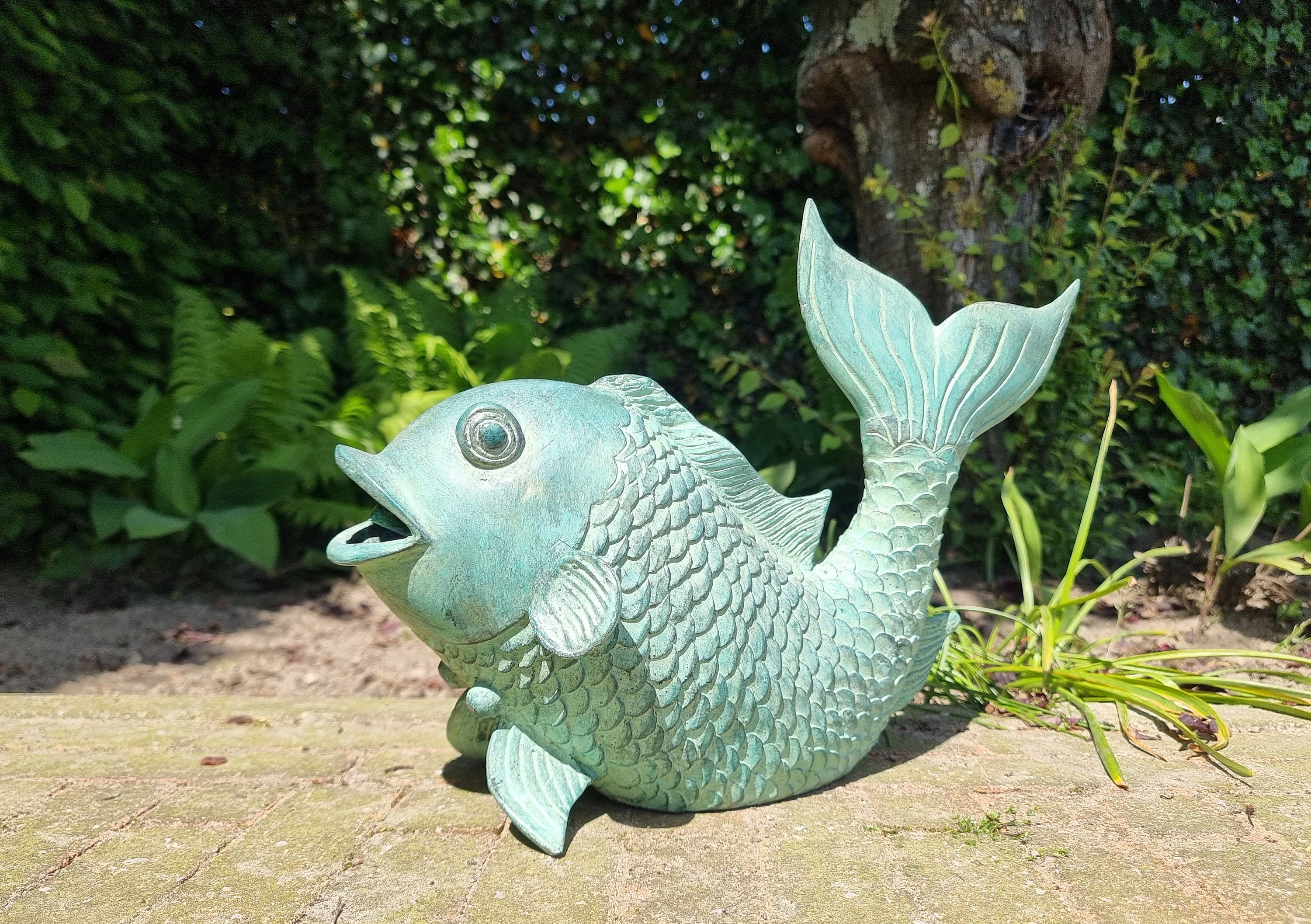 Poisson décoratif, décoration maritime, poisson en métal  argenté, coloris naturel H28,5cm-616266-91