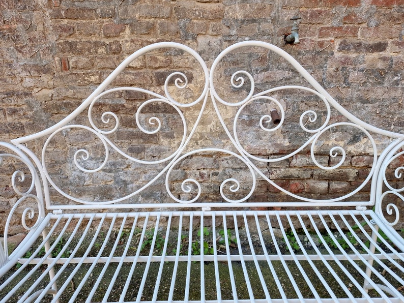 Wrought iron garden bench Patio bench Decorative garden bench image 6