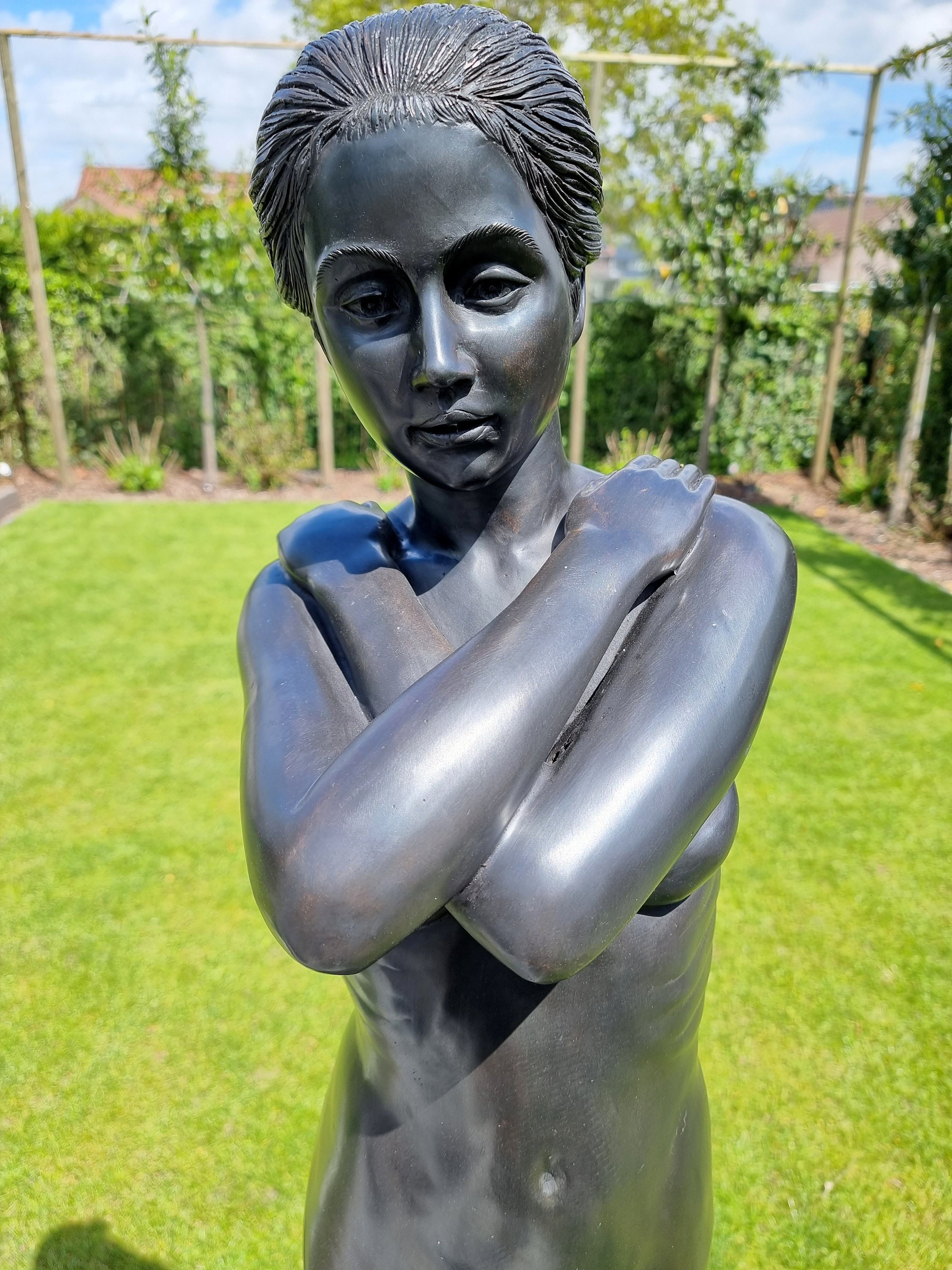 Beautiful Garden Sculpture of a Nude Woman Bronze Statue Bronze Garden Art  -  Israel