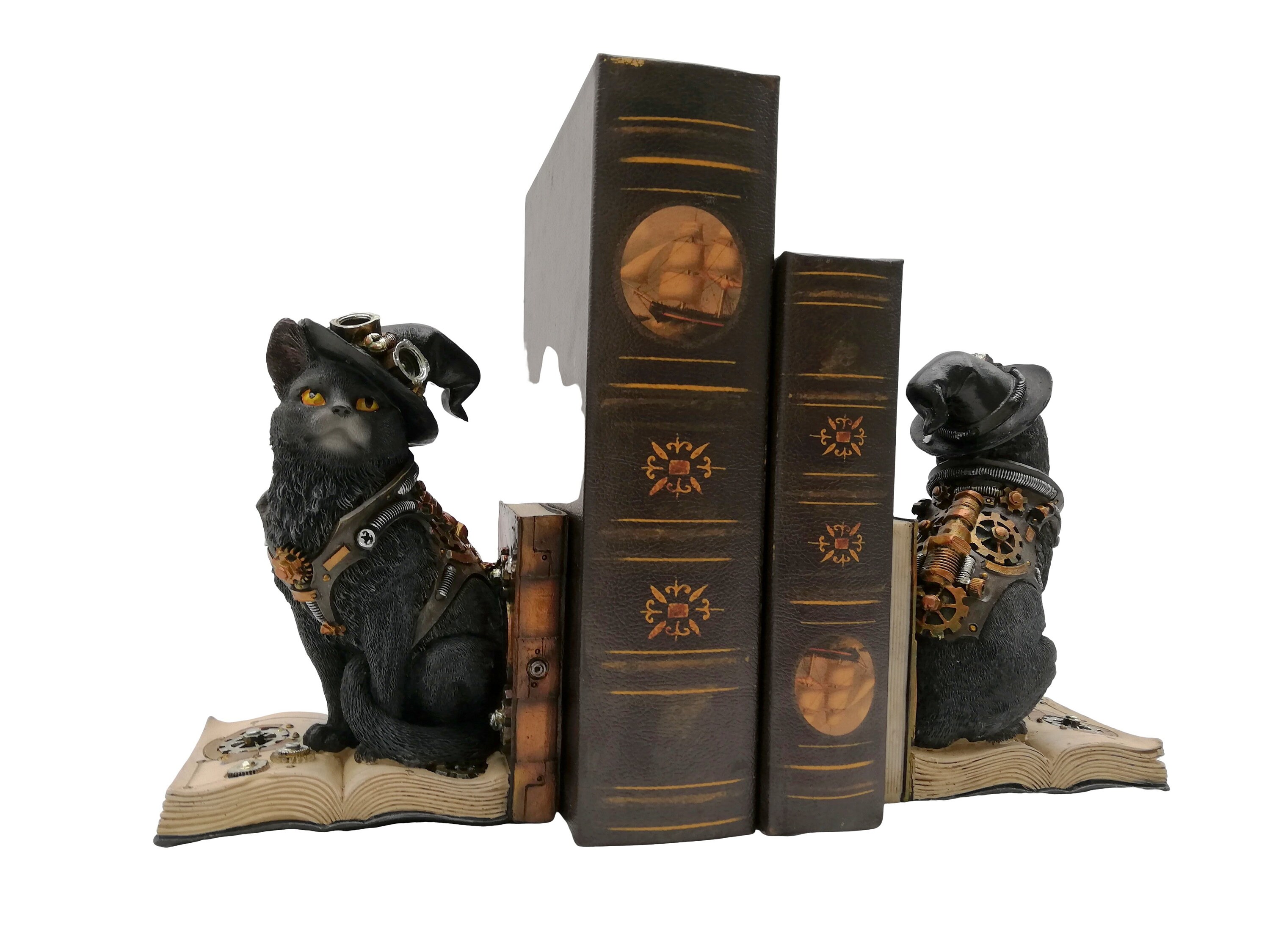 Black cat bookends Witchcraft Bookends