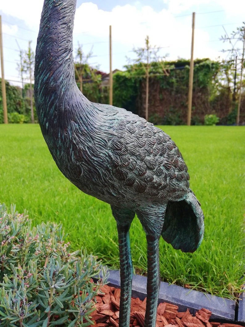 Statue en bronze dun héron/oiseau de grue image 9