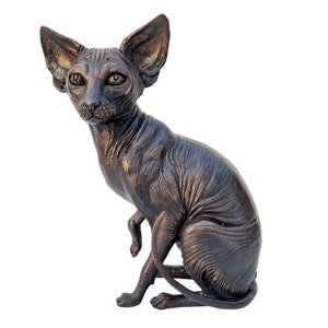 Bronze Sphynx Cat Lifelike Detailed Bronze Cats image 10