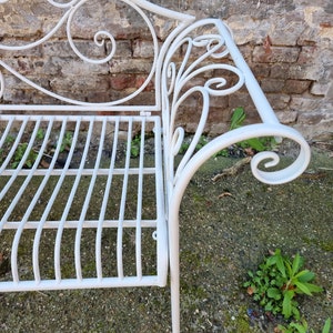 Wrought iron garden bench Patio bench Decorative garden bench image 8