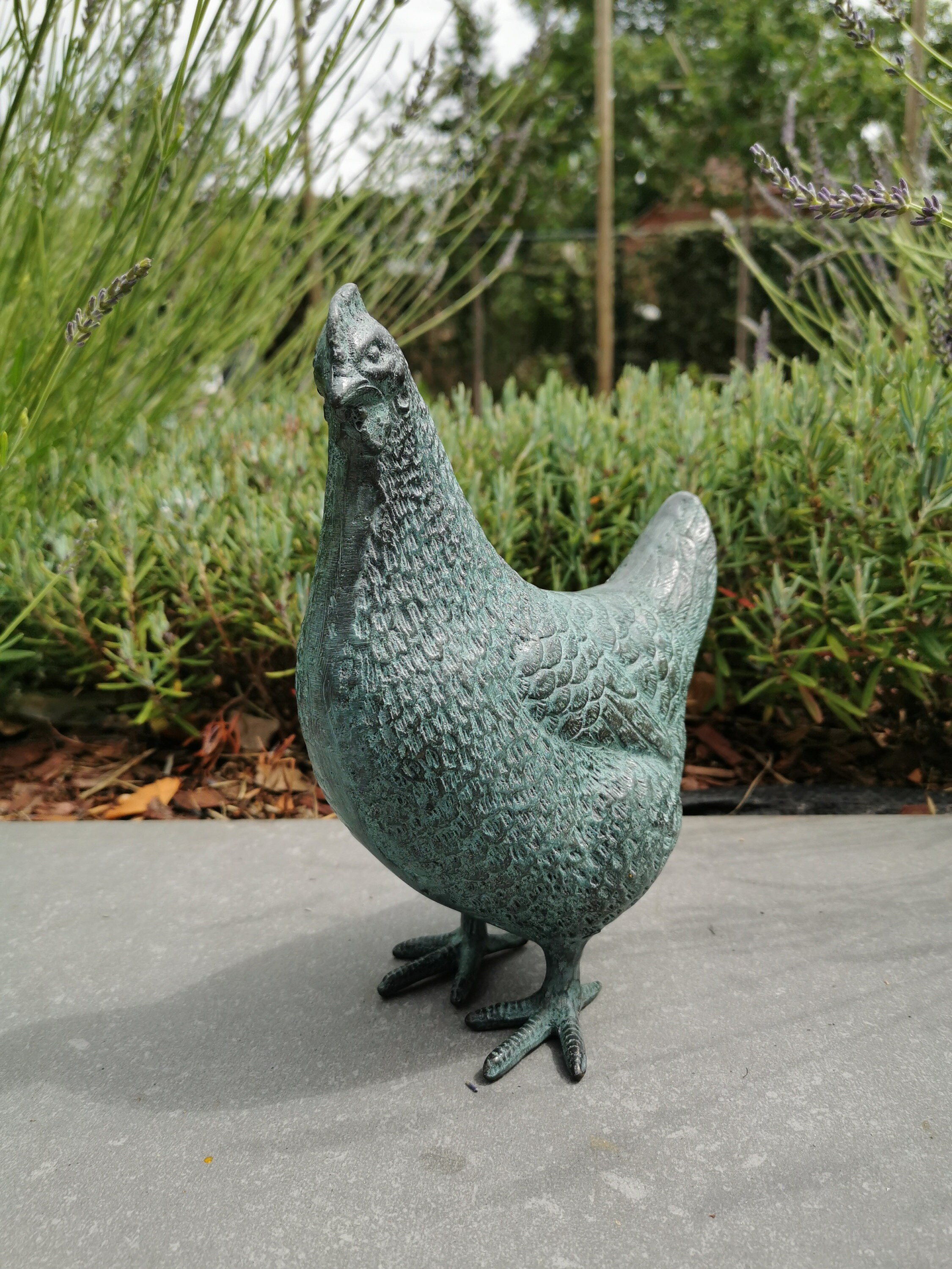 Beautiful Bronze Chicken Garden Statue Bronze Garden Etsy