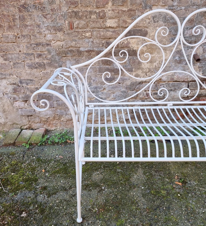 Wrought iron garden bench Patio bench Decorative garden bench image 5