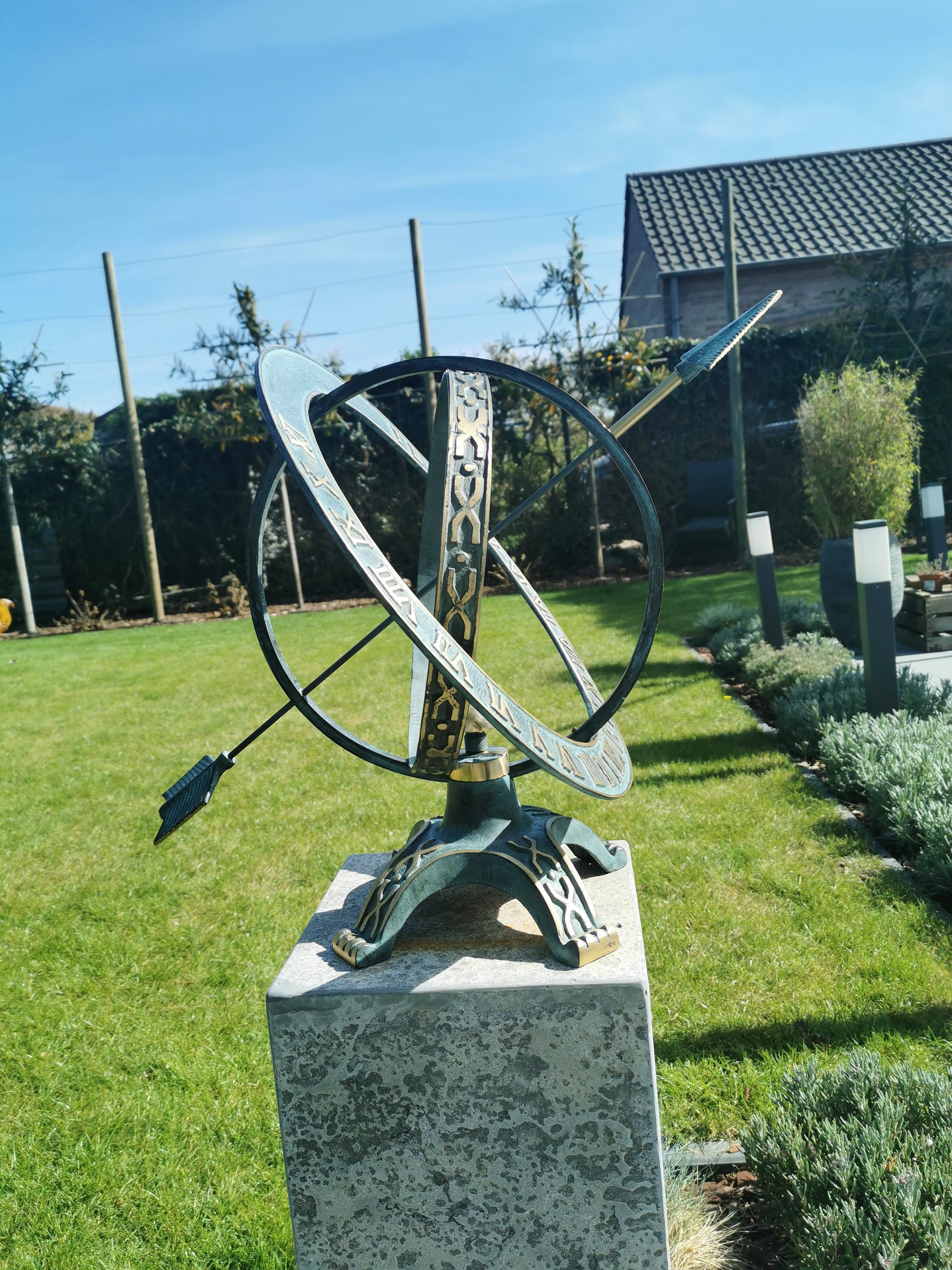 Bronze Sundial Garden Sculpture Armillary Etsy UK