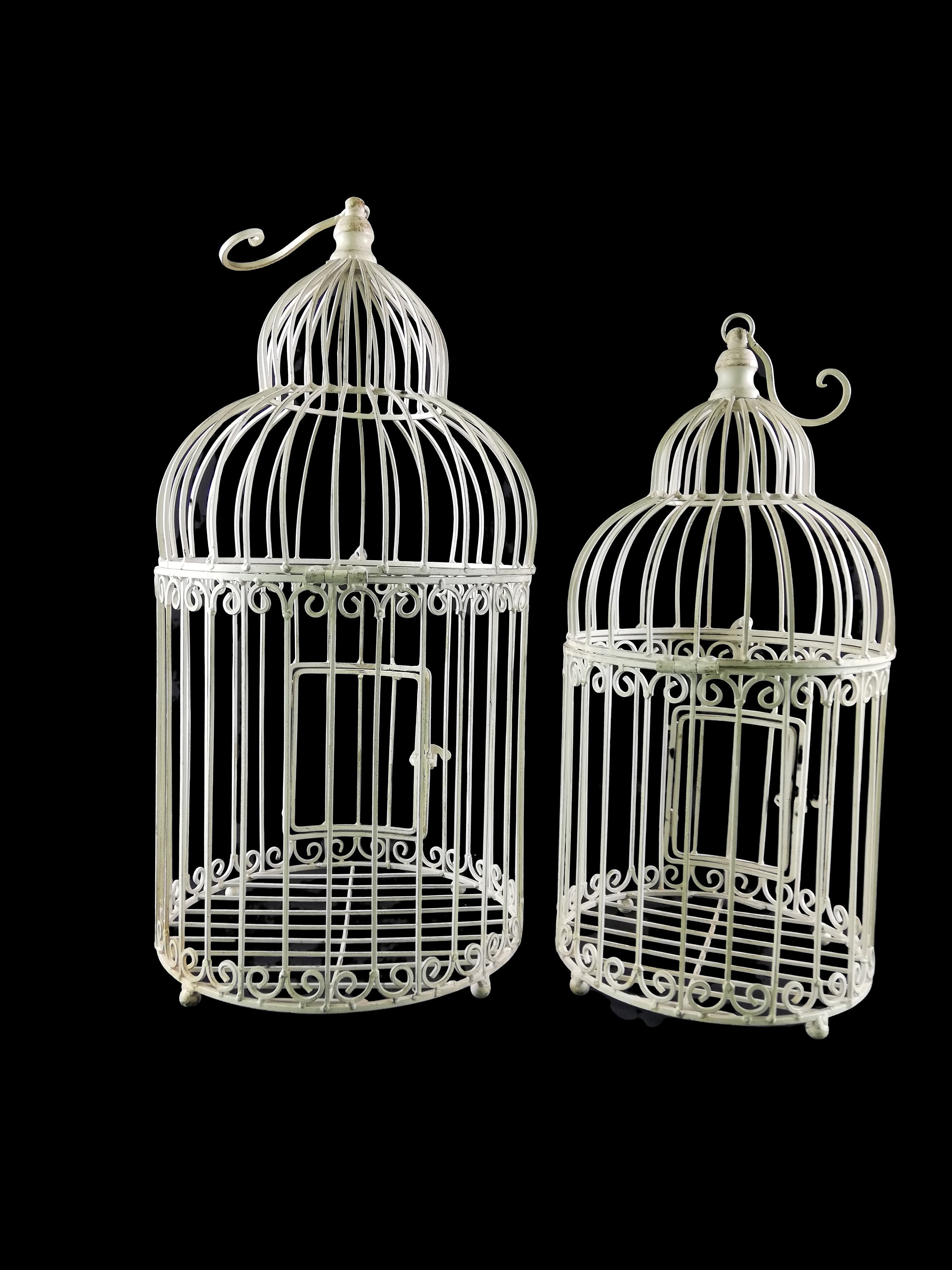 A set of 2 bird cages decorative in garden or inside