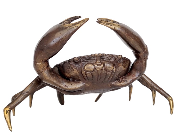 Lifelike bronze crab - Decorative bronze animals - Bronze crab - Sun sea and beach decoration - Nautical interior