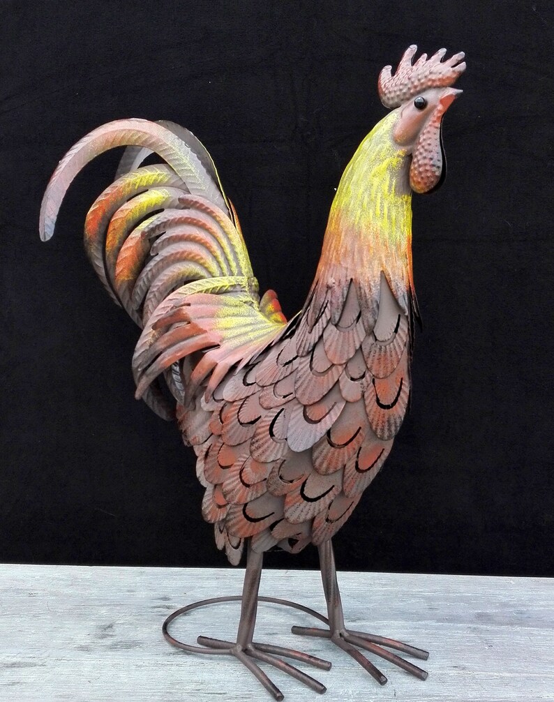 Metal rooster / Chicken Garden Sculpture Etsy