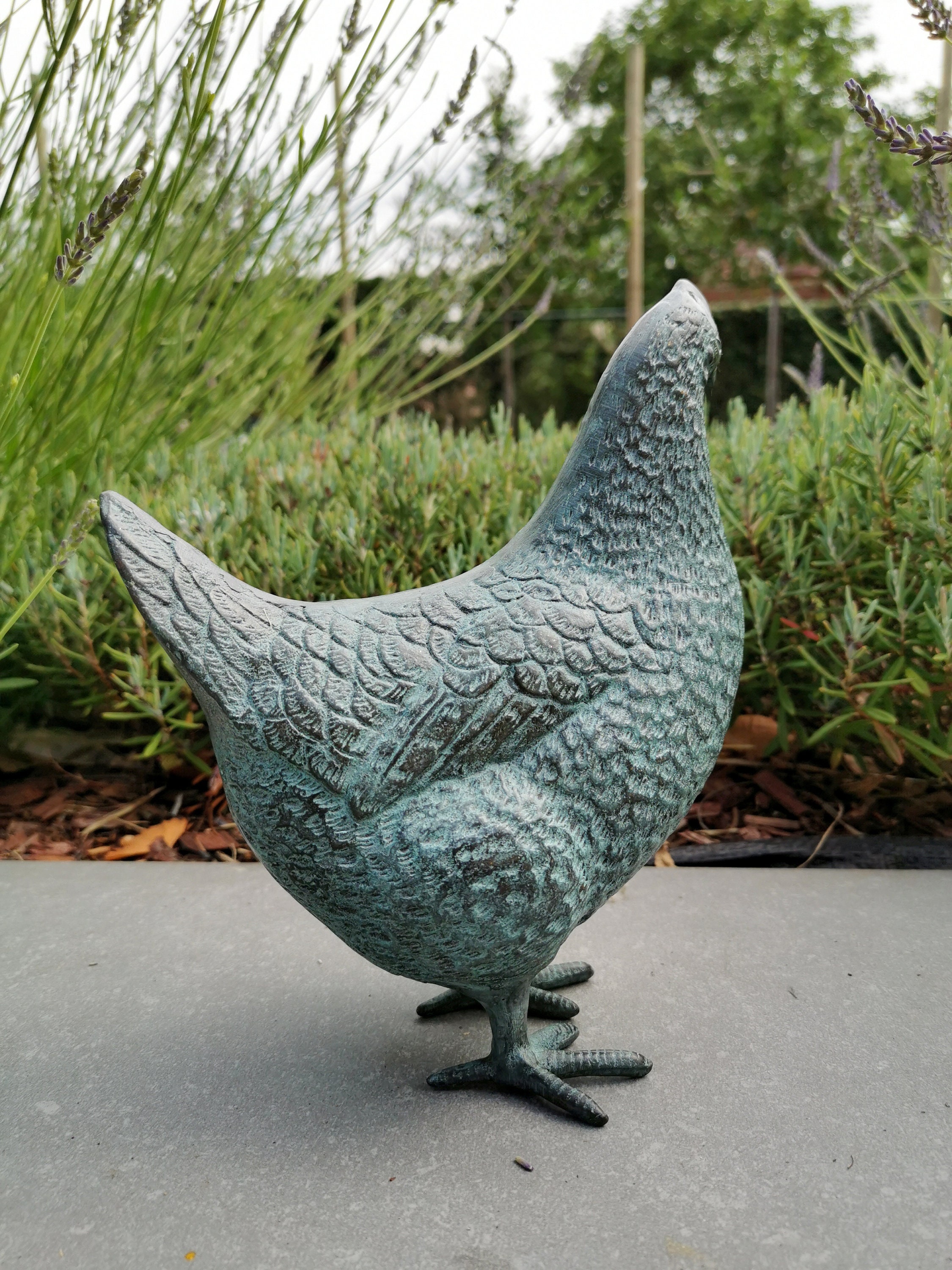 Beautiful Bronze Chicken Garden Statue Bronze Garden Etsy