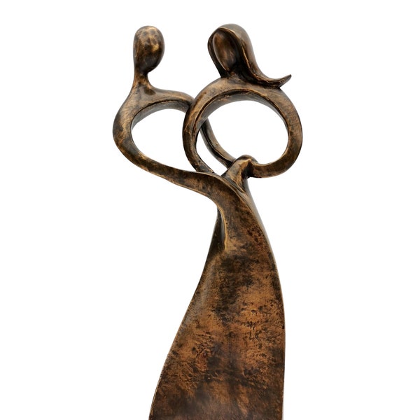 Couple enlacé - Sculpture en bronze - Cadeau pour mariage, anniversaire de mariage et fiançailles