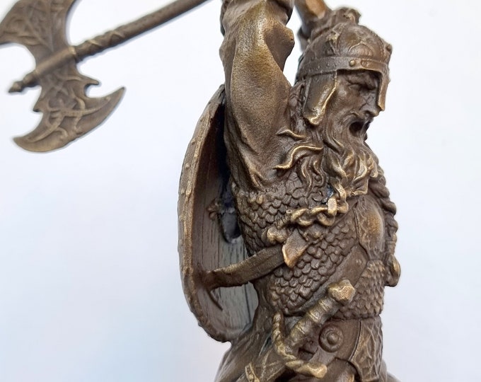 Bronze Viking - Bronze Warrior - Medieval Warrior in Bronze - Bronze Gift Idea