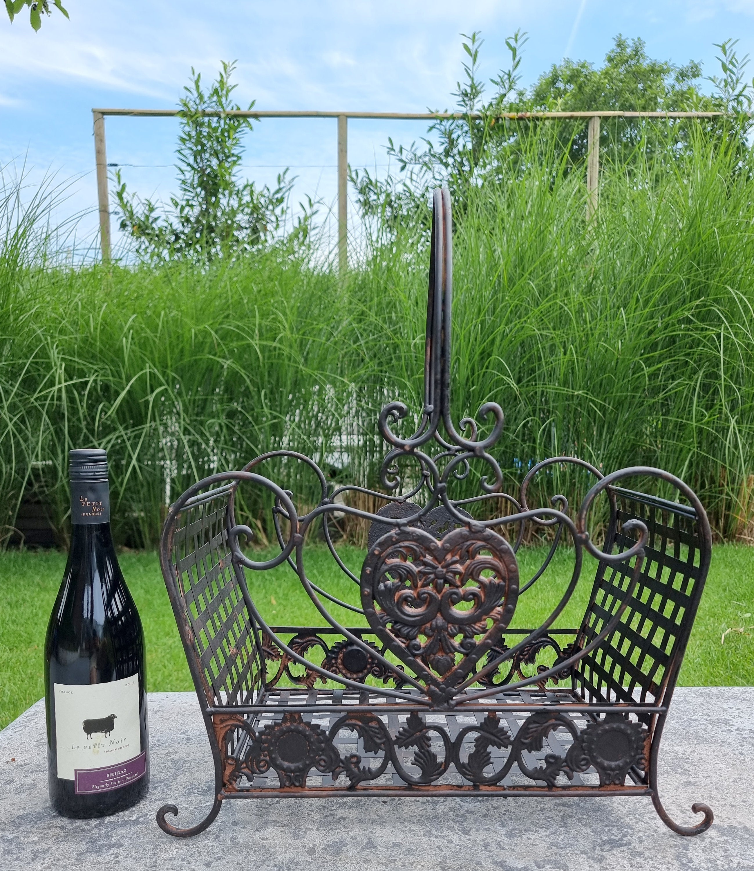 Wrought iron flower baskets - Brown garden baskets - cottage garden